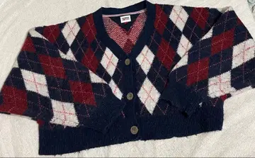 TOMMY JEANS 아가일 무늬 가디건 XS