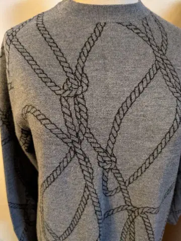 다마 컬렉션 니트 원피스 로프 패턴