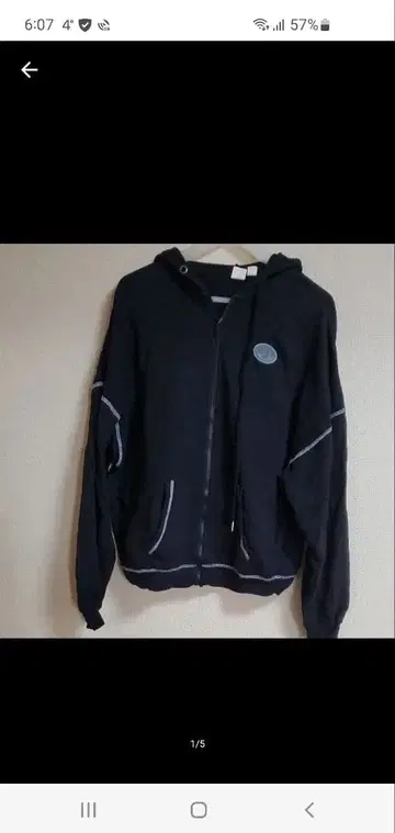 ROXY 블랙 풀 집업 후드티 엠블럼 로고 포함