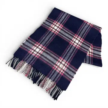 dunhill 던힐 캐시미어 100% 머플러 네이비&핑크 계열 체크