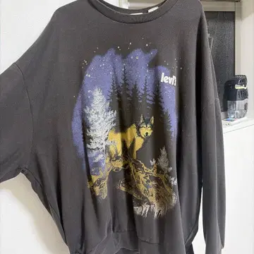 Levi's 오버 사이즈 맨투맨 블랙 울프