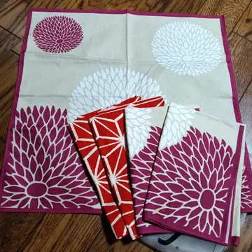 보자기 5장 세트 꽃무늬 기하학 패턴