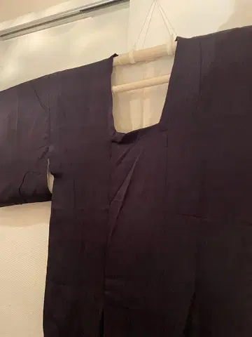 [ 앤티크 ] 순수 실크 도행 코트 겉옷 블랙 미들 기장 80/64