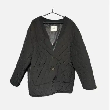 [ FASHIRU ] V넥 퀼팅 블루종 코트 아우터