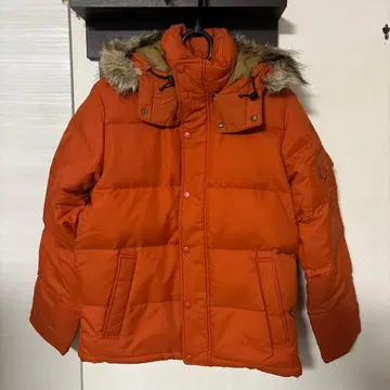 오렌지 퍼 포함 다운 자켓 남성용 S
