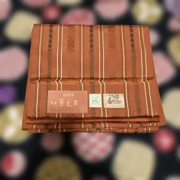 초목 염색 치쿠젠 원조 하카타오리 순수 실크 후쿠로 오비