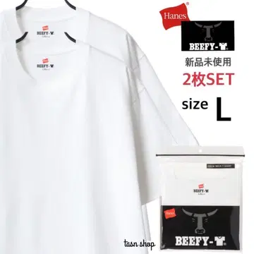 [헤인즈] 미사용 새상품 비피 무지 티셔츠 남녀 공용 화이트 2장 L