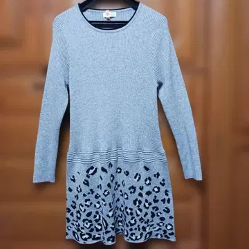 FENICE 그레이 레오파드 프린트 튜닉 원피스 사이즈 40