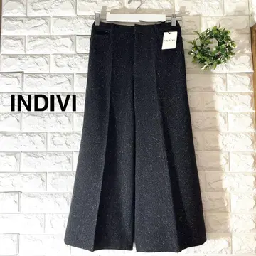 새상품 INDIVI 와이드 팬츠 인디비 실크 트위드 와이드 팬츠