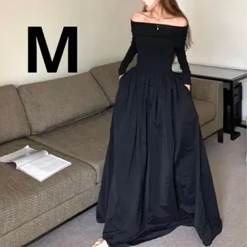 A라인 깔끔한 한국 패션 오프숄더 블랙 롱 드레스 파티