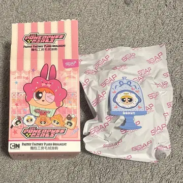 파워퍼프걸즈 구운과자 공방 버블 봉제인형 키링 도넛