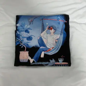 키요 고양이 T셔츠 (키요와 키요 고양이) 블랙 여성용