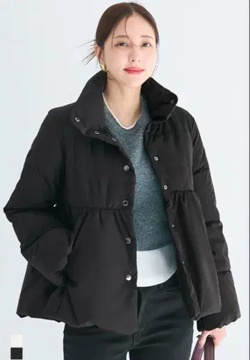 coca 충전솜 스탠드 카라 플레어 블루종 워셔블