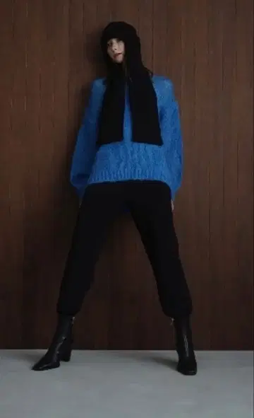 CLANE 슬림 니트 팬츠 블랙