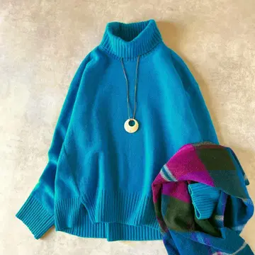 2023 프레임워크 AQUA 터틀넥 니트 캐시미어 혼방 블루