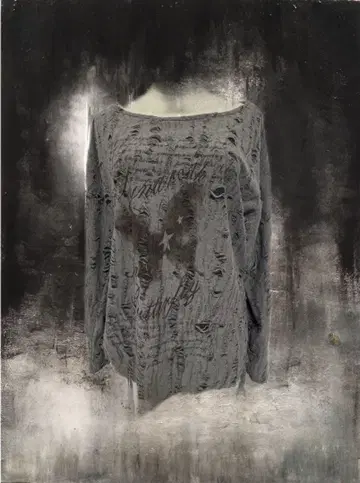 데미지 가공 그레이 긴팔 상의 그런지계 y2k 펑크 스타일