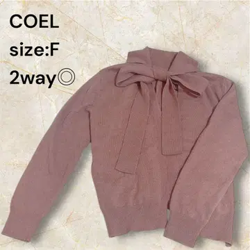 COEL 2way 니트 스웨터 핑크 F