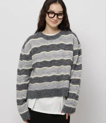 니코앤드. 스트라이프 니트 스웨터 L