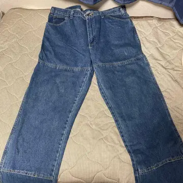 Dickies 데님 더블니 블루 와이드 팬츠