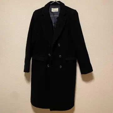 Lily Brown 블랙 더블 브레스트 롱 코트