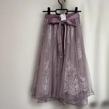엑시즈팜 포에틱 리본 포함 튤&레이스 스커트 [미사용]