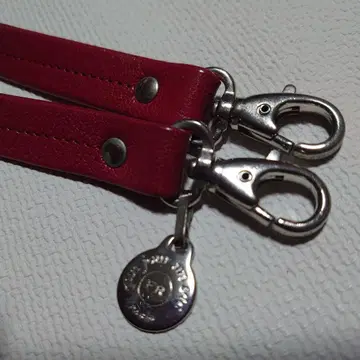 빨간색 가죽 더블 스트랩