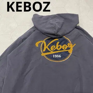 케보즈 프릭스스토어 별주 백 자수 빅 로고 다크 그레이 후드티 XL