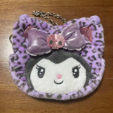 산리오 쿠로미 갸루 고양이 페이스 파우치