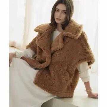 [ 새상품 ] ELFRANK 보아 자켓 테디베어 코트 카멜 엘프랭크