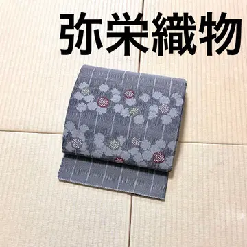 니시진 야에 직물 그레이 유키와 후쿠로 오비