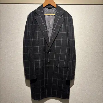 jet cruise azabu tailor 그레이 체크 체스터 코트