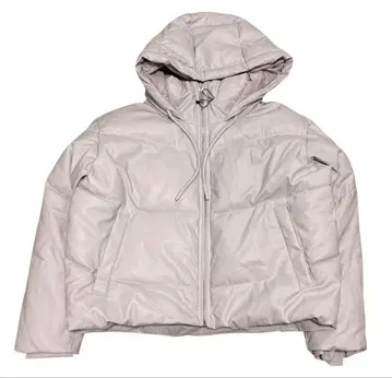 ZARA 인조 가죽 후드 후디 다운 자켓