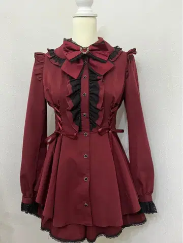 시크릿 허니 셋업 와인 레드