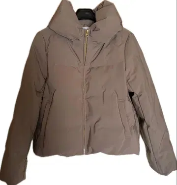 그레이 후드 부착 다운 자켓 M