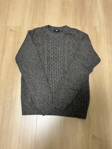 [ UNIQLO ] 케이블 니트 스웨터 ( 브라운 )