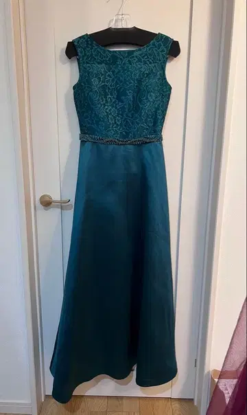 트위드 레이스 장식 드레스 그린 7호 연주회 발표회 결혼식