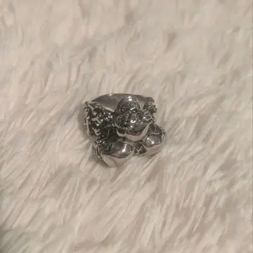 스컬 디자인 실버 반지 프리 사이즈 크레이지 피그풍