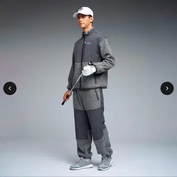 Puma 플리스 자켓 팬츠 세트 그레이 골프