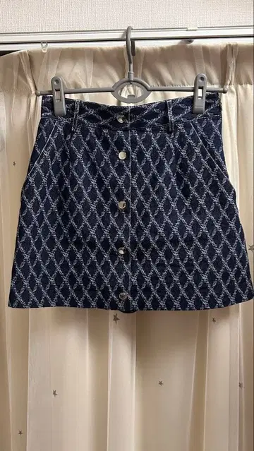 tnewties [ 냅킨의 올바른 접는 법 ] 격자 무늬 데님 스커트