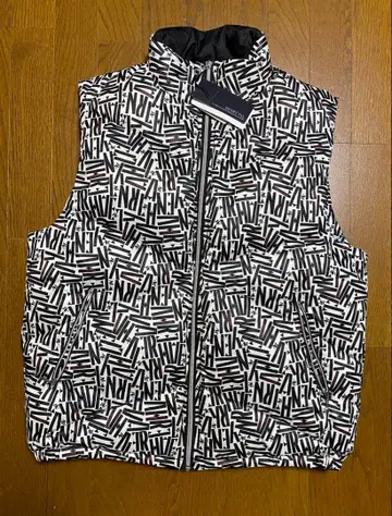 HENRY VAL 다운 베스트 헨리발 로고 프린트