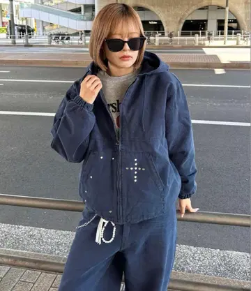 sedacle 스터드 덕 자켓 스터드 코튼 팬츠 셋업