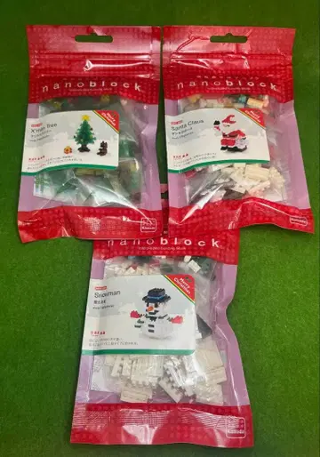 미사용 나노블록 산타클로스 크리스마스트리 눈사람 세트