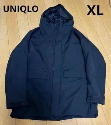 유니클로/하이브리드 다운 후드티 XL 사이즈/네이비