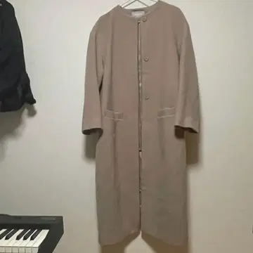 COCODEAL 롱 코트 노카라 베이지