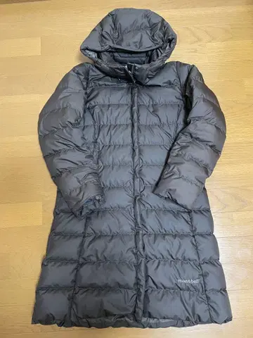 몽벨 트래블 다운 롱 코트 여성용 브라운 S 수납 가방 포함