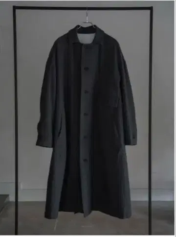 Pry Back-Vent Washed-Serge Overcoat gray