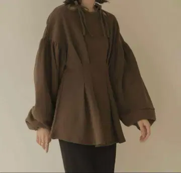 eaphi volume sleeve waist tuck tops