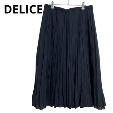 플리츠 스커트 블랙 루즈 빅 사이즈 [ DELICE ]