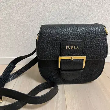 FURLA 가죽 숄더백 블랙 x 골드