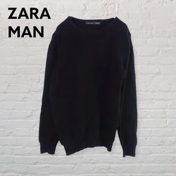 ZARA MAN 사선 리브 절개 디자인 니트 블랙